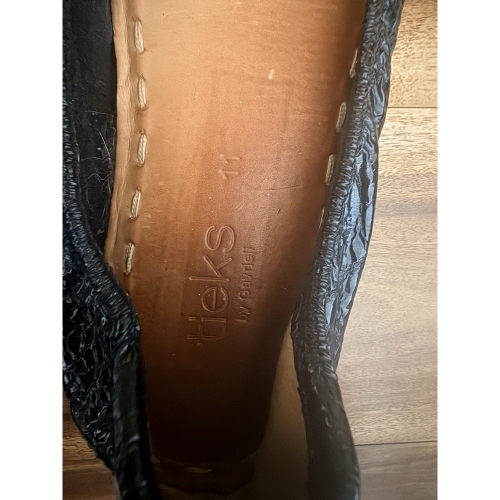 Tieks Gavrieli Size 11 Obsidian Black Croc Patent Leather Ballet Flats Fast Ship - Picture 7 of 13